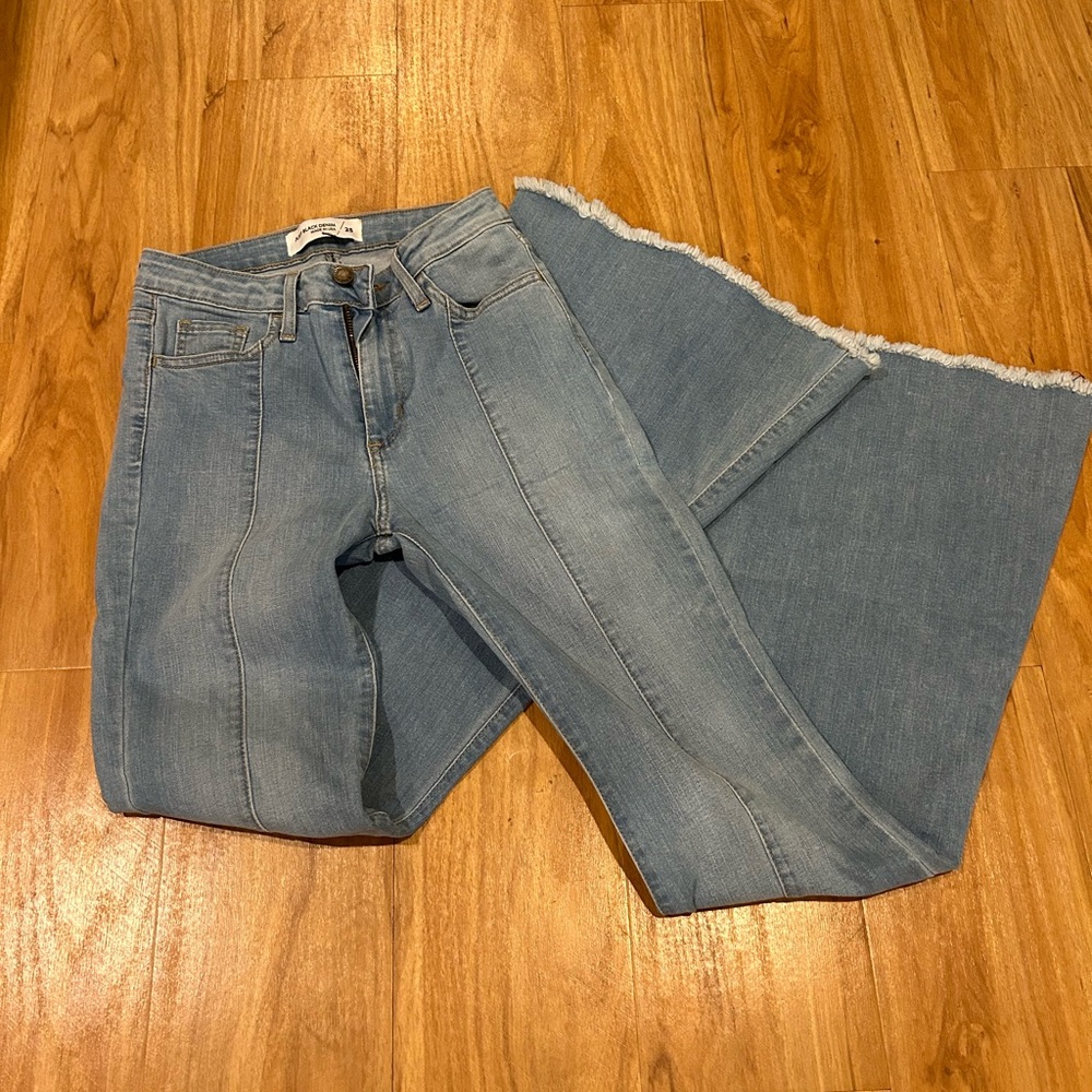 Just black denim flare jeans